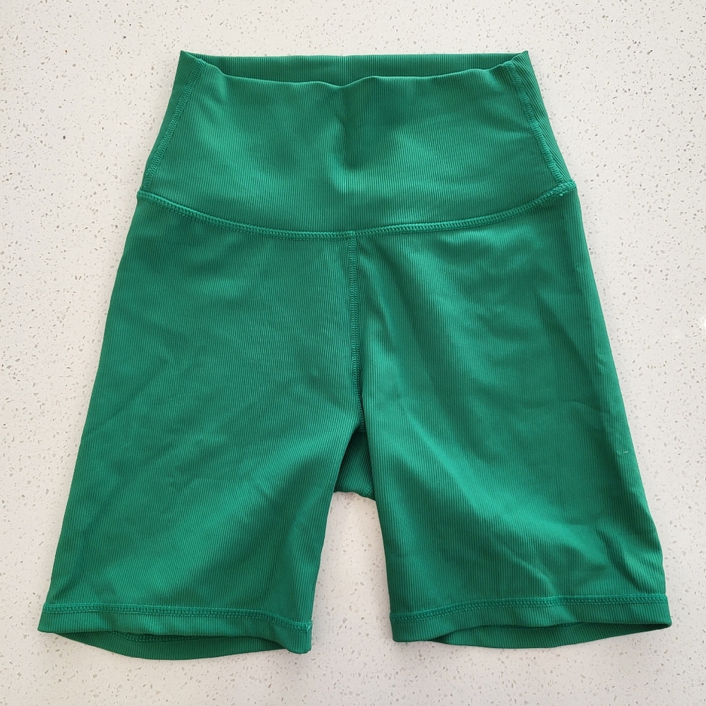 Wilo The Label Rib Sculpt Shorts Emerald High Rise Size S NWT
